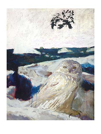 Jamie Wyeth Snow Owl - Fourteenth in a Suite of Untoward Occurrences on Monhegan Island